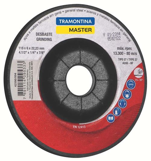 Disco De Desbaste En Acero Y Metales Ferrosos En General 4.1/2" Tramontina Master