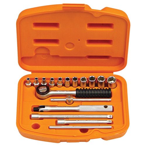 Maletín Con Dados Y Accesorios 1/4" 17 Piezas - Milímetros Tramontina Pro