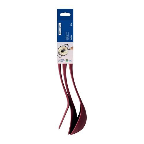 Juego De Utensilios Tramontina Ability En Nylon Rojo 3 Piezas