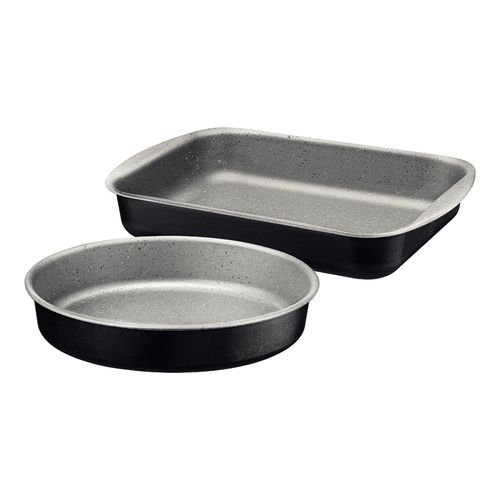 Juego De Asaderas Tramontina Brasil En Aluminio Con Revestimiento Interno Y Externo En Antiadherente Starflon Max Negro 2 Piezas