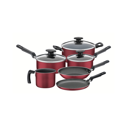 Juego De Ollas Tramontina Loreto Starflon Max Rojo 6 Piezas