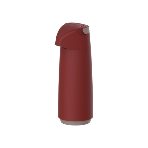 Termo Tramontina Exata En Plástico Rojo Con Beige Con Ampolla De Vidrio 1,8 L