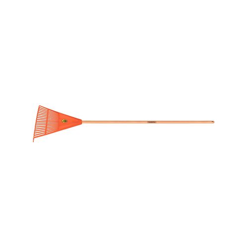 Escoba Plástica Naranja Con 22 Dientes Y Mango De Madera 120 Cm Desmontando Tramontina