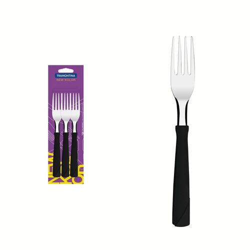Juego De Tenedores De Mesa Tramontina New Kolor Negro 3 Piezas