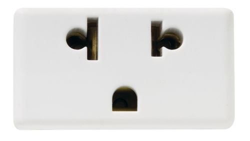 Tomacorriente 2P+T Universal 10A-15A 250V~ Color Blanco