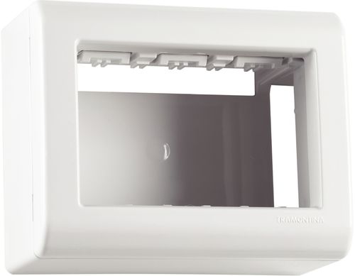 Caja De Sobreponer 3 Puestos Tramontina Lizflex Blanca