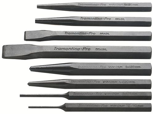 Juego De Cincel, Centro Punto Y Botador 8 Piezas Tramontina Pro