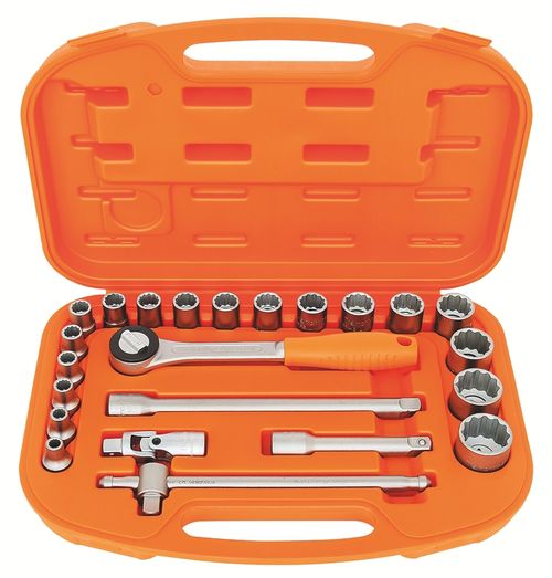 Maletín Con Dados Estriados Y Accesorios 1/2" Milímetros - 23 Piezas Tramontina Pro