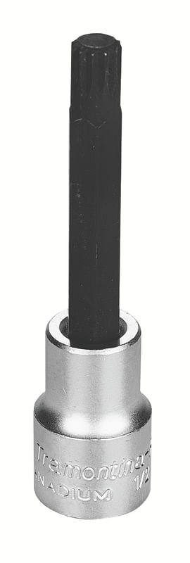 Dado Largo En Acero Cromo Vanadio Punta Multidentada 10 Mm - Encastre 1/2" Tramontina Pro