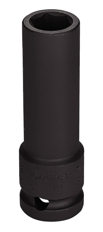 Dado De Impacto Hexagonal Largo En Acero Cromo Molibdeno 19 Mm - Encastre 1/2'' Tramontina Pro
