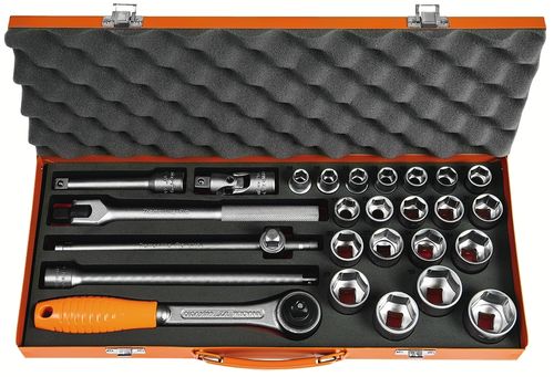 Maletín Con Dados Hexagonales Y Accesorios 1/2" Milímetros - 26 Piezas Tramontina Pro