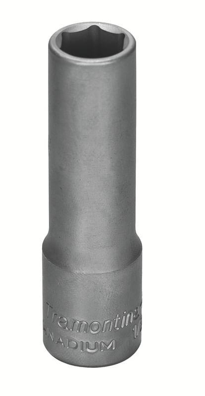 Dado Hexagonal Largo En Acero Cromo Vanadio 10 Mm - Encastre 1/2" Tramontina Pro