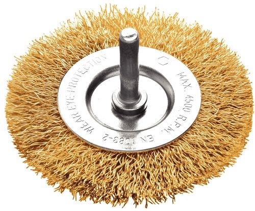 Cepillo Circular Alambre Ondulado Con Vástago 3X1/4'' Tramontina Pro
