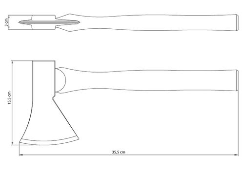 Hachita Con Mango De Madera 600 G Jateada Tramontina Master