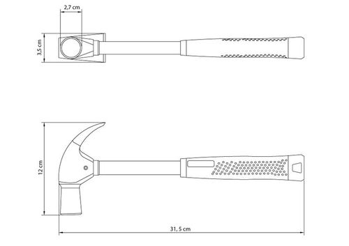 Martillo De Uña Con Mango Tubular 27 Mm Pulido Tramontina Master