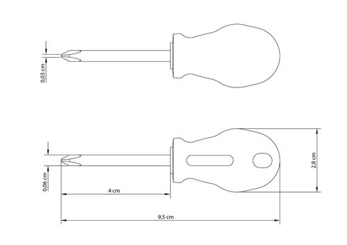 Destornillador Corto Punta Cruzada 1/4X1.1/2" Tramontina Master