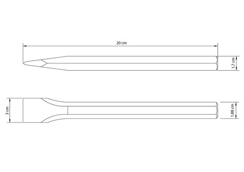 Cincel Hexagonal 8" Tramontina Master