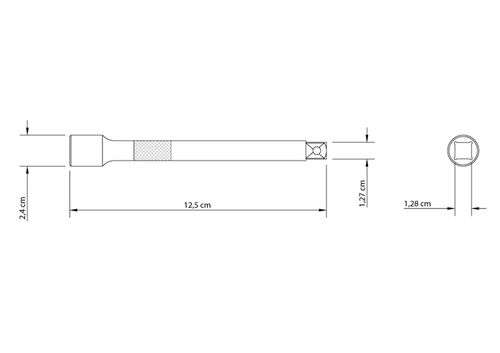 Extensión En Acero Cromo Vanadio 5'' Tramontina Master - Encastre 1/2''