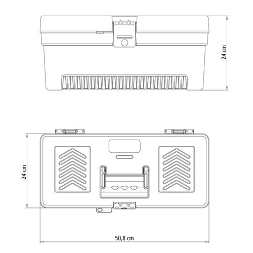 Caja Plastica Para Herramientas 20" Tramontina Master Con Bandeja Plástica Removible