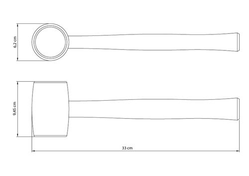 Martillo De Goma Con Mango De Madera 450 G Tramontina Master - Modelo Americano
