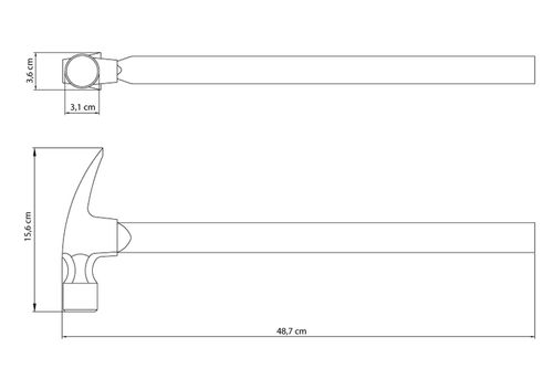 Martillo De Uña Recta Con Mango Tubular 20 Oz Tramontina Master
