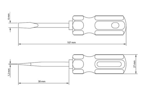 Destornillador Corto Punta Chata 1/4X1.1/2" Tramontina Master