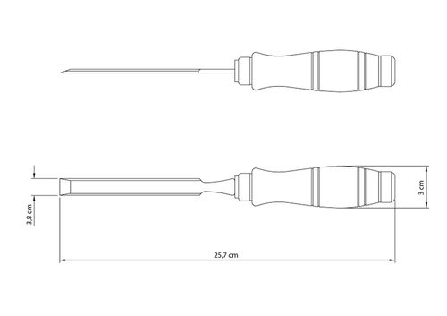 Formón Tramontina Master Biselado 1.1/2" En Acero Cromo Vanadio Con Mango De Madera