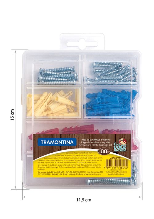 Juego De Tornillos Y Taquetes 100 Piezas