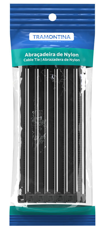 Abrazadera De Nylon 400X4,8X1,5 Mm Tramontina Negro