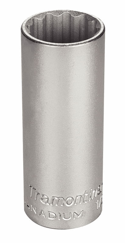 Dado Estriado Largo En Acero Cromo Vanadio 27 Mm - Encastre 1/2" Tramontina Pro