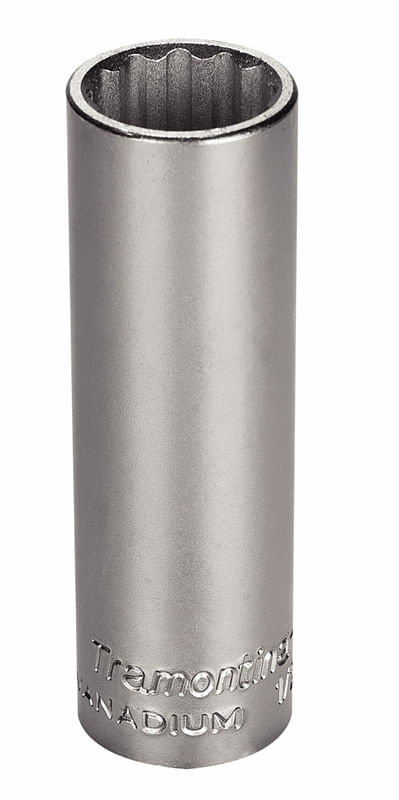 Dado Estriado Largo En Acero Cromo Vanadio 15 Mm - Encastre 1/2" Tramontina Pro