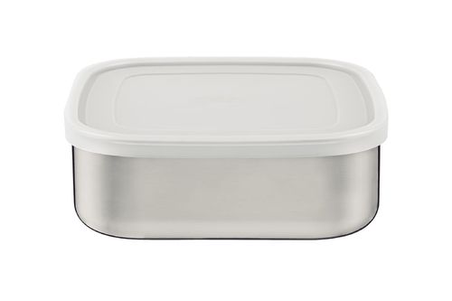 Contenedor Tramontina Freezinox De Acero Inoxidable Cuadrado Con Tapa Plástica 23 Cm 3,6 L