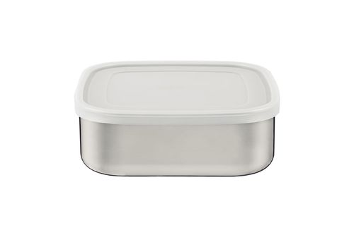 Contenedor Tramontina Freezinox De Acero Inoxidable Cuadrado Con Tapa Plástica 19 Cm 2,1 L