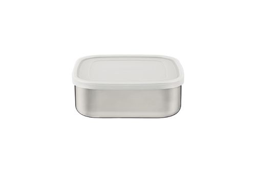 Contenedor Tramontina Freezinox De Acero Inoxidable Cuadrado Con Tapa Plástica 16 Cm 1,2 L