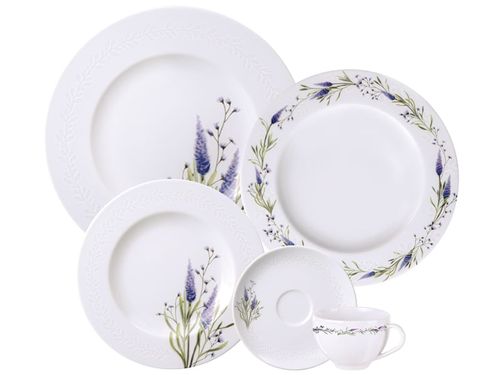 Vajilla Tramontina Lilla En Porcelana Decorada 20 Piezas