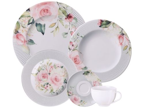 Vajilla Tramontina Ornatta En Porcelana Decorada 20 Piezas
