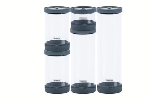 Juego De Potes De Vidrio hermeticos Tramontina Purezza En Borosilicato Con Tapa