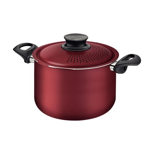 Olla Pasta Tramontina Paris En Aluminio Con Revestimiento Interno Y Externo Con Antiadherente Starflon Max Con Tapa De Aluminio Rojo 24 Cm 7,2 L