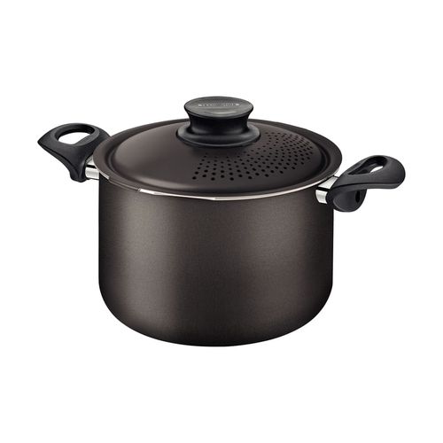 Olla Pasta Tramontina Paris En Aluminio Con Revestimiento Interno Y Externo Con Antiadherente Starflon Max Con Tapa De Aluminio Plomo 24 Cm 7,2 L