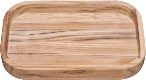 Fuente Para Asado Tramontina Rectangular En Madera Tropical Con Acabado Natural 40 X 25 Cm