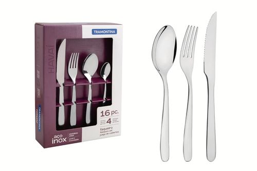 Juego de cubiertos de 16 piezas Tramontina Havaí de acero inoxidable con cuchillos para asado