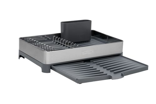 Escurridor de Vajilla Tramontina Plurale en Acero Inoxidable y Polipropileno con Porta Cubiertos Grafito