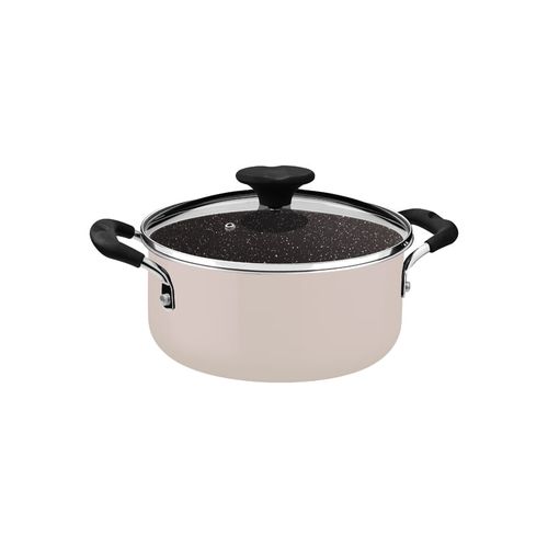 Cacerola Tramontina Tunis en Aluminio con Revestimiento Interno Cerámico y Externo Siliconado Rosa Trufado 20 cm 2,9 L