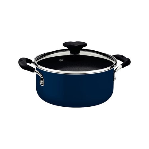 Cacerola Tramontina Tunis en Aluminio con Revestimiento Interno Cerámico y Externo Siliconado Azul Mediterráneo 24 cm 4,8 L