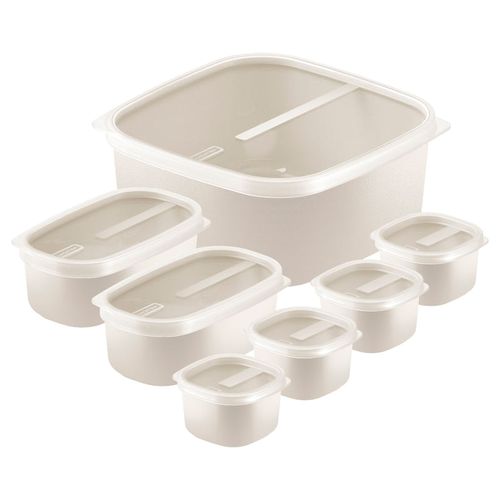 Juego de Recipientes Tramontina MixColor en Polipropileno Algodón con Tapa Transparente 7 Piezas