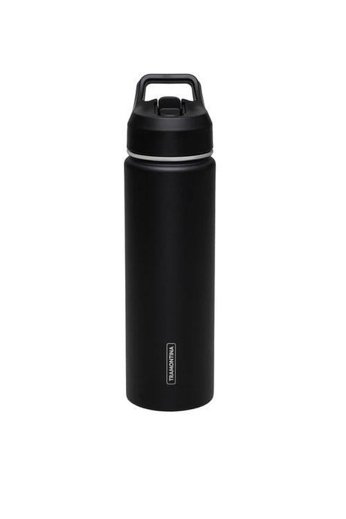 Termo con Sorbete Tramontina 650 ml en Acero Revestido Negro