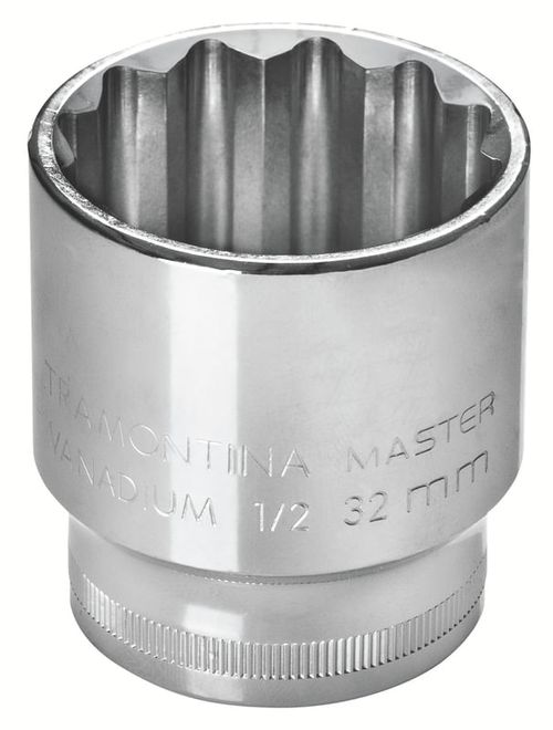 Dado Estriado En Acero Cromo Vanadio 27 Mm Tramontina Master - Encastre 1/2"