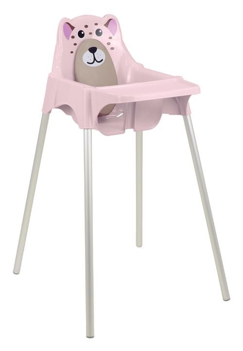 Silla Alta Infantil Teddy en Polipropileno Rosa