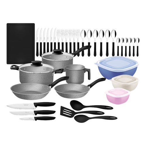 Kit de Cocina de 44 Piezas Gris Turim