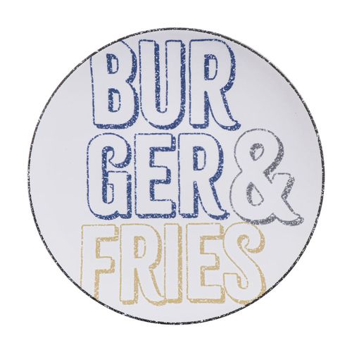 Plato Llano Texas en Porcelana Decorada 25 cm